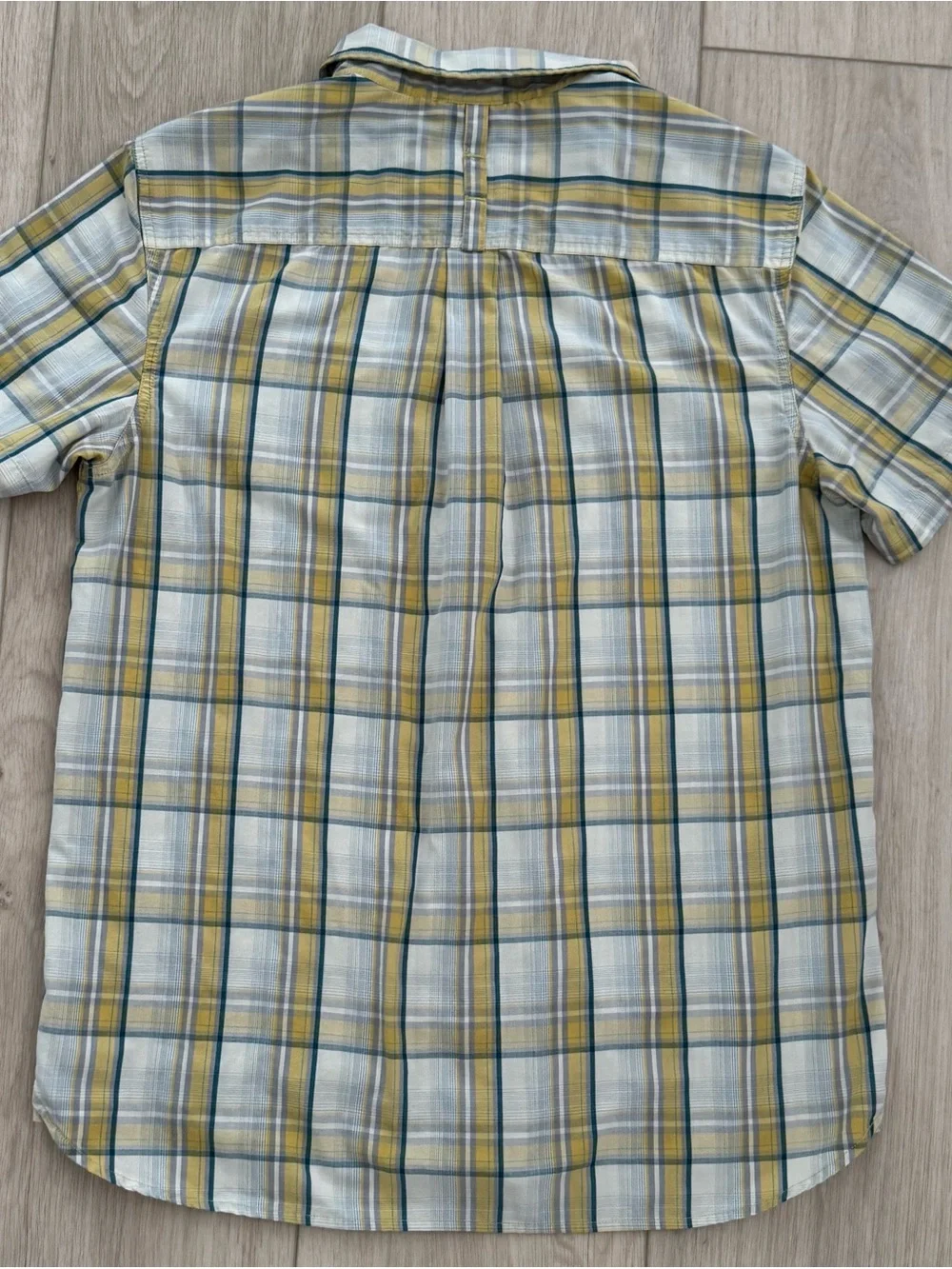 The North Face men’s plaid Large short sleeve button down camp shirt hiking EUC